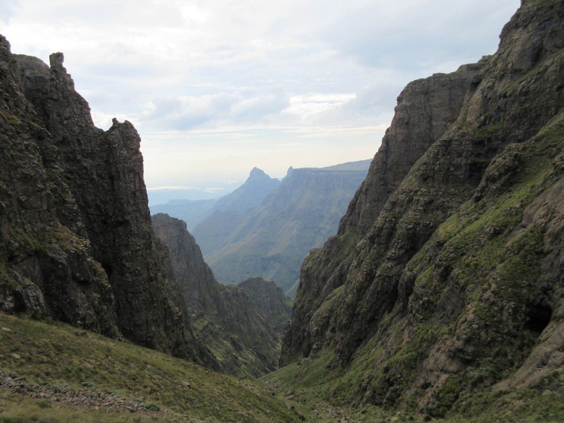 Looking down the pass
